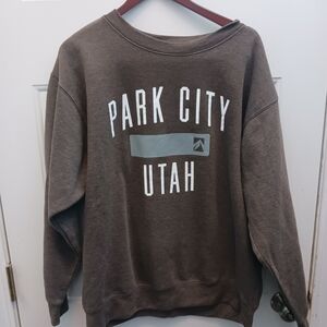 Park City Utah Men's Crewneck Sweater - Brown